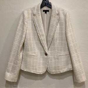IVORY TWEED 1 BUTTON SHORT JACKET